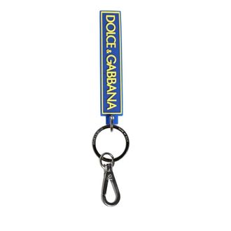 Dolce & Gabbana Keyrings, male, Blue, Size: ONE SIZE Blue Yellow DG Rubber Logo Keyring