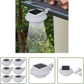 vidaXL Illuminazione solare - Esterno Lampada solare Set 6 pezzi Recinzione luce bianca