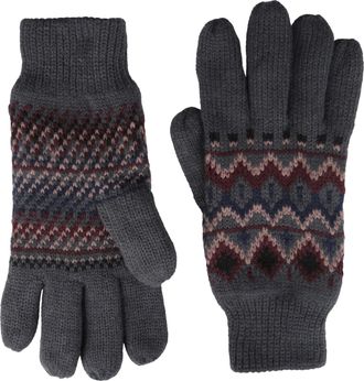Mountain Warehouse Thinsulate Mens Knitted Gloves - Knitted Effect Ski Gloves, Double Lined - For Skiing, Snowboadring & Outdoors Charcoal One Size