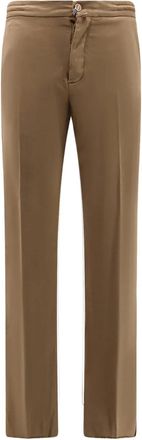 Kiton Pantaloni con applicazione logo - Marrone
