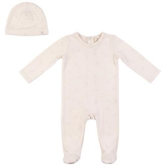 Fragile Girl Cotton Floral Romper with Matching Hat in Mauve/natural at Nordstrom, Size 9M