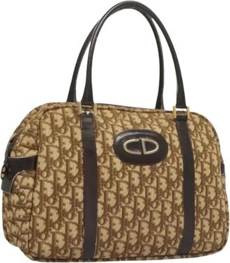 Dior Pre-owned Handbags, female, Brown, Size: ONE SIZE Pre-owned Vintage Canvas Hand Bag