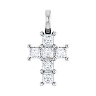 Diamond2Deal 14k Gold Princess Cut 1/4ct Lab-Grown Diamond Pendant