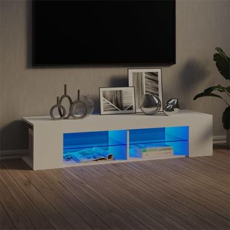 Berkfield Home TV Cabinet with LED Lights White 135x39x30 cm | Size: 135 x 39 x 30 cm