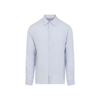 Orlebar Brown Classic Linen Shirt With Blue Hue