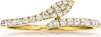 Ross-Simons Lab-Grown Diamond Snake Bypass Ring in 10kt Yellow Gold
