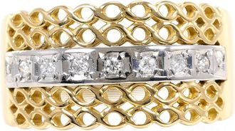 C&A Platinum Yellow Gold Yellow Gold (18K) Platinum 900 Band Ring (Pre-Owned)