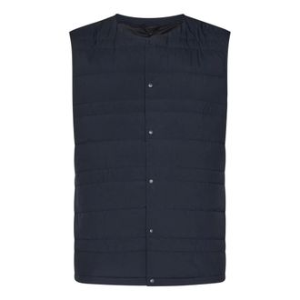 Mizuno Vests, male, Black, Size: XL Black Quilted Vest with Snap Closure