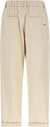 Brunello Cucinelli Womens Beige Cotton Casual Pants