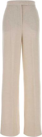 Max Mara High-waist Straight-leg Broeken - Dames - Straight fit broeken - Wit - XS - Wol - Broeken