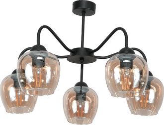 OEM L&aacute;mpara De Techo Colgante, Negra, Pantalla De Cristal, Grafito, 15-220 Indi Gris