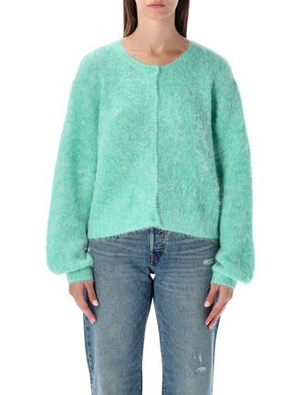 American Vintage Niby Cropped Mint Mohair Cardigan