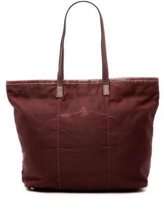 Prada 2000-2025 Tessuto Canapa Logo tote bag - Red