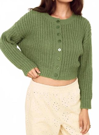 Minkpink Eden Cardigan In Military Green