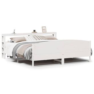 Berkfield Home Bed Frame without Mattress White 180x200 cm Super King Solid Wood Pine