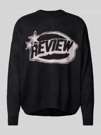 Review Strickpullover mit Label-print in Black, Gr&ouml;&szlig;e S