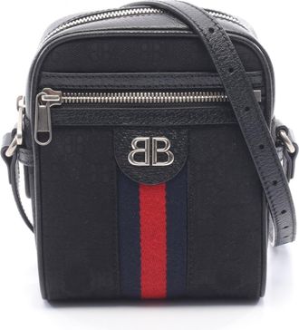 Balenciaga Black Multi-Color Canvas Leather Shoulder Bag (Pre-Owned)