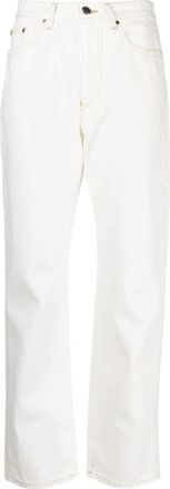 Moncler Straight Jeans - Dames - Regular Fit Jeans - Wit - XS - Katoen - Jeans