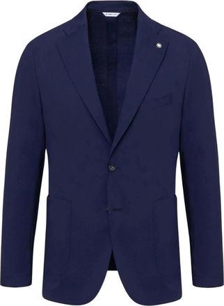 Manuel Ritz Enkelrijige Blazer - Heren - Blazers - Blauw - XL - Wol - Jassen
