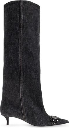 Diesel Schoenen, Dames, Zwart, 41 EU, Katoen, D-Venus KB Slouchy