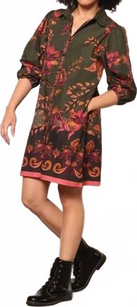 Maude Ava Dress In Olive Trails