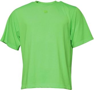 Dolce & Gabbana T-shirt met korte mouwen en ronde hals - Heren - T-shirts - Groen - M - Polyester - Tops