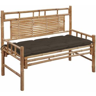 vidaXL Banco De Jard&iacute;n Con Coj&iacute;n Bamb&uacute; 120 Cm Vidaxl