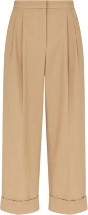 Max Mara Bronzo Broek - Dames - Vrijetijds broeken - Beige - S - Katoen - Broeken