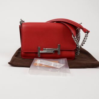 Tod's Leather Chain Crossbody Bag Red