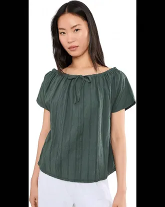Xcvi Selda Flutter Sleeve Top In Hawthorn Leaf
