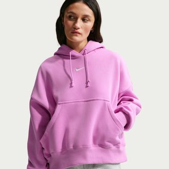 Nike Womens Nike Sportswear Phoenix Fleece Over-Oversized Pullover Hoodie in Purple | DQ5858-503