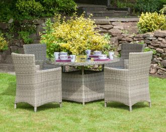 Royalcraft WENTWORTH 4 Seater Round Carver Dining Set in Beige
