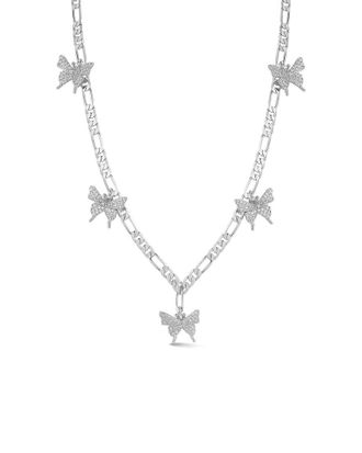 Chloe and Madison Chloe And Madison Plated Cz Vintage Butterfly Necklace