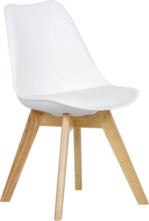 Woltu 1x Sillas De Comedor Dining Chairs Silla Tower Madera Silla De Escritorio Asiento Acolchado En Cuero Sint&eacute;tico Y Polipropileno Silla De Cocina Silla C