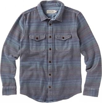 Outerknown Mens Blanket Shirt In French Blue Mojave Stripe