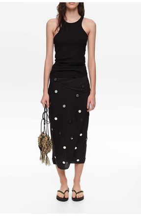 Bimba & Lola Mirrored Sarong Midi Skirt in Black at Nordstrom, Size X-Small Eu