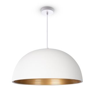 Paco Home Paco Home - L&aacute;mpara De Suspensi&oacute;n Comedor Colgante Cocina Mesa Comedor Industrial Moderna L&aacute;mpara Colgante - Blanco, Oro (&oslash;40,5cm)
