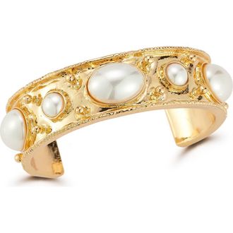 Sphera Milano Faux Pearl Cuff Bracelet in Gold at Nordstrom Rack