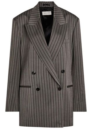 Dries Van Noten Bliss Striped Double-breasted Woven Blazer - Grey - S (UK8-10 / S)