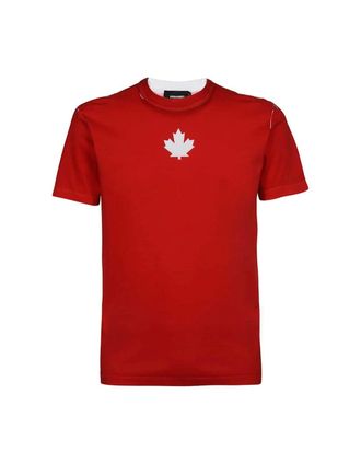 Dsquared2 Mens Dsquared2 Cool Fit Team Logo Red T-Shirt - Size: 36