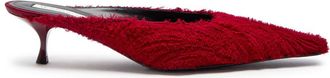 Victoria Beckham Sloan 45 Fringed Satin Mules - Red - 39 (IT39 / UK6)