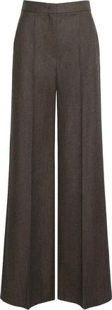 Max Mara Mxmcampo Pantalone Lungo - Dames - Wijde Broeken - Zwart - M - Wol - Broeken