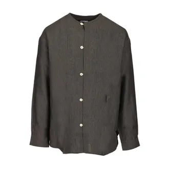 Jacquemus Collarless Shirt - male - Jacquemus - Casual Shirts - Gray - XL - Shirts