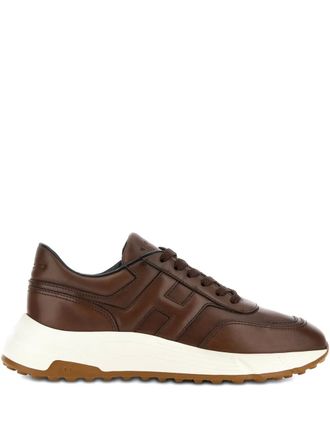 Hogan Hyperlight lace-up sneakers - men - Calf Leather/Fabric/Rubber - 8,5 - Brown