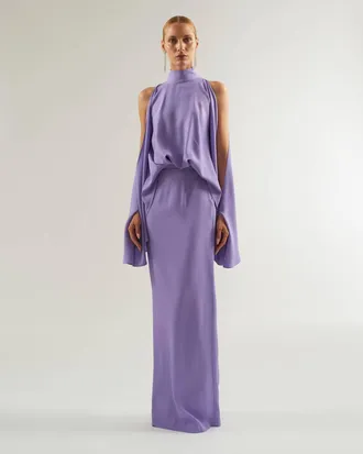 Taller Marmo Bacall Dress In Lavendar