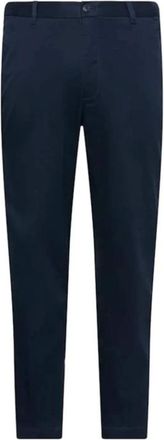 Calvin Klein Broeken, Heren, Blauw, W36, Katoen, Tapered Verfijnd Katoen Stretch T