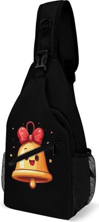 Generic Cute Bell For Christmas Mens Shoulder Bags Sling Crossbody Backpack Travel Hiking Chest Bag with Small Side 38x20cm