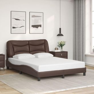 vidaXL Vidaxl - Estructura De Cama Sin Colch&oacute;n Cuero Sint&eacute;tico Marr&oacute;n 140x190cm