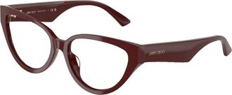 Jimmy Choo London Mode Bril in Bordeaux Kleur - Dames - Brillen - Rood - 53 MM - Accessoires