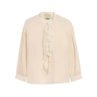 Momoni Nelia Blouse - Dames - Blouses & Shirts - Beige - Maat: S Zijde